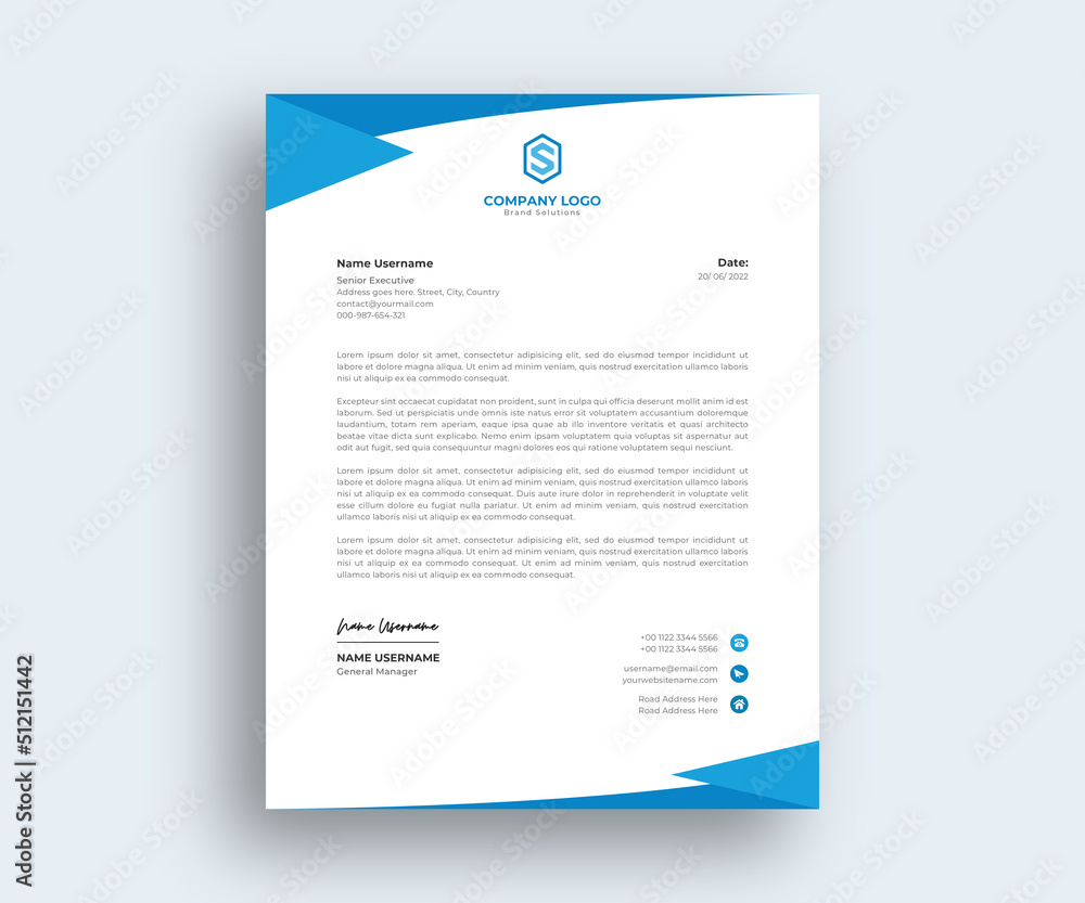 Official Modern Creative Abstract Letterhead design Official Modern Creative Abstract Letterhead design