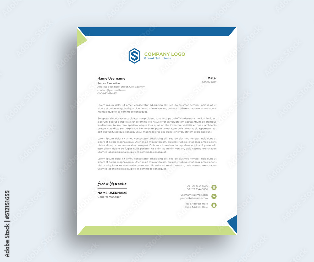 Formal Modern Creative Abstract Letterhead design Formal Modern Creative Abstract Letterhead design