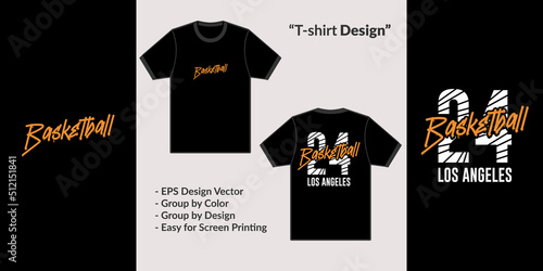 Basketball streetwear theme design in los angeles for premium vector t-shirt clothing merchandise photo