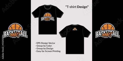 Basketball addict streetwear theme design for premium vector t-shirt clothing merchandise