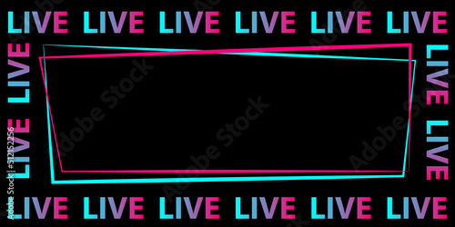 Live. Abstract symbol in the style of a popular social network. Flat style.  Vector illustration