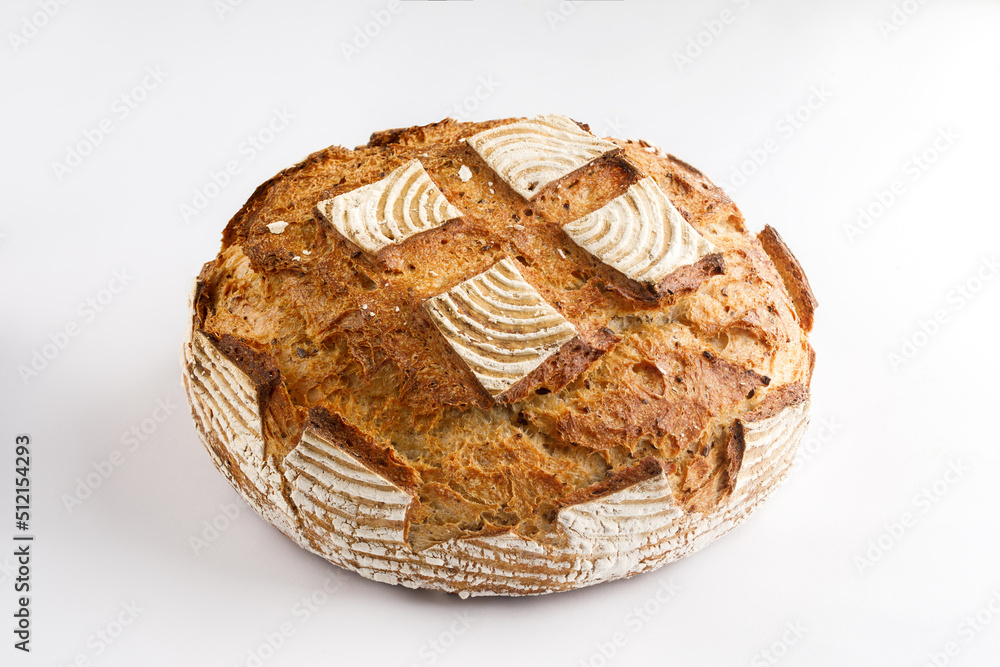 Beautiful bread on a white background