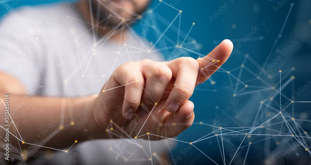 Global world network and telecommunication on earth cryptocurrency and blockchain and IoT