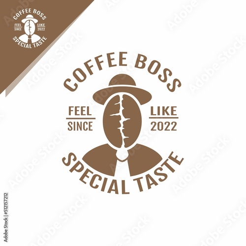 coffee and man logo. for business or icon