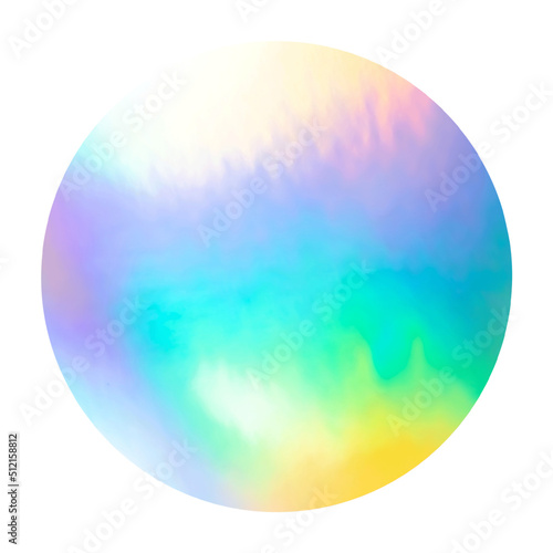 Round Rainbow Foil Sticker Elements