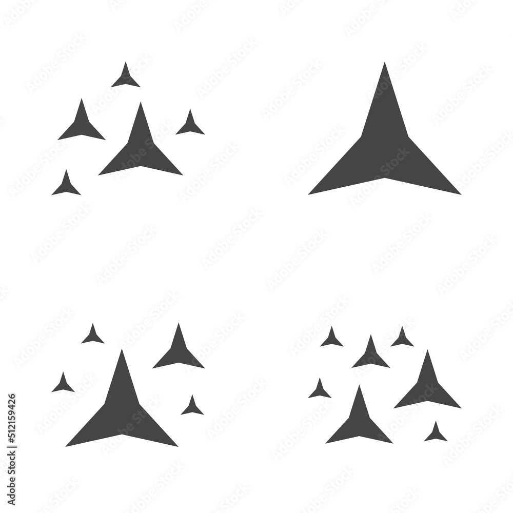Set of stars sparkles, flat design Set of stars sparkles, flat design