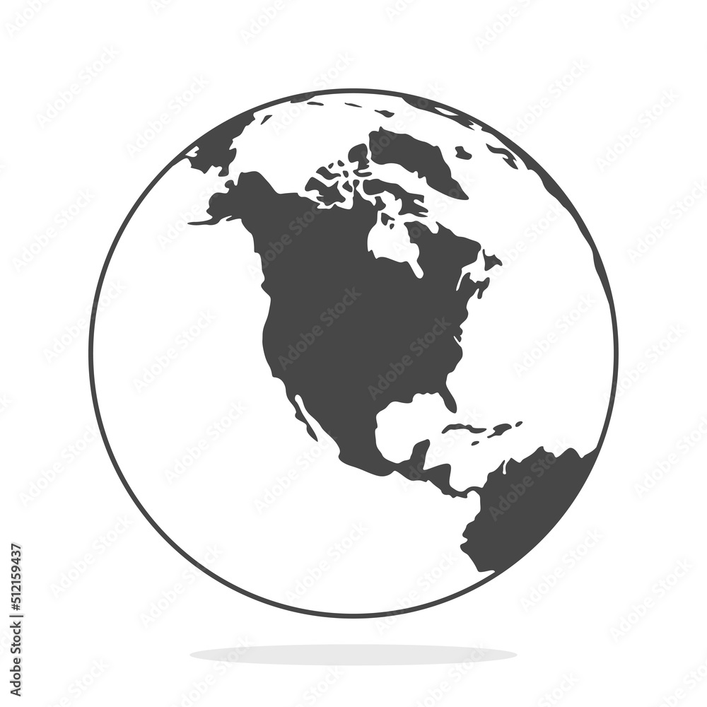 Obraz premium Globe flat design style on white background