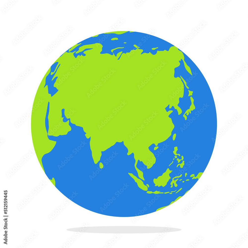 Globe flat design style on white background Globe flat design style on white background