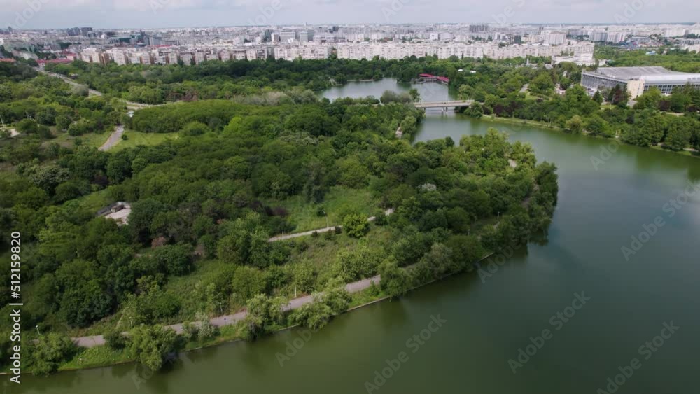 Aerial View in the park on a sunny day Aerial View in the park on a sunny day