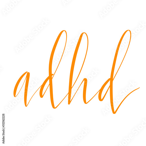 Adhd Attention deficit hyperactivity disorder Awareness Month October banner template with handwritten brush lettering