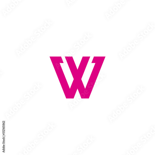 abstract initial letter WG logo in pink color isolated in white background applied for publishing company logo also suitable for the brands or companies that have initial name WG or GW