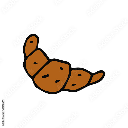 croissant icon. Doodle vector illustration with croissant