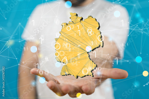 Germany map with national f...