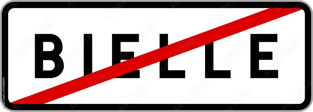 Panneau sortie ville agglomération Bielle / Town exit sign Bielle Panneau sortie ville agglomération Bielle / Town exit sign Bielle