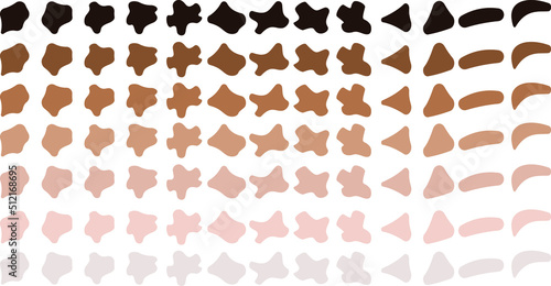 Multi-colored flesh-colored spots with a gradation from dark to light. Elements for background, ads, business cards, pictures