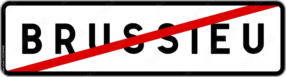 Panneau sortie ville agglomération Brussieu / Town exit sign Brussieu