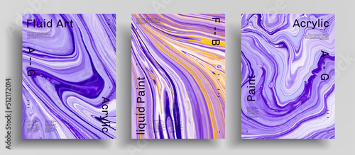 Abstract vector banner, texture pack of fluid art covers. Artistic background that applicable for design cover, poster, brochure and etc. Colorful unusual creative surface template.