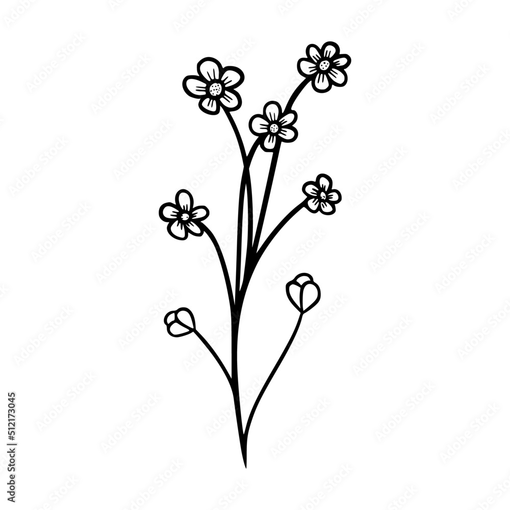 black and white leaves, floral botanical hand drawn vector illustration black and white leaves, floral botanical hand drawn vector illustration