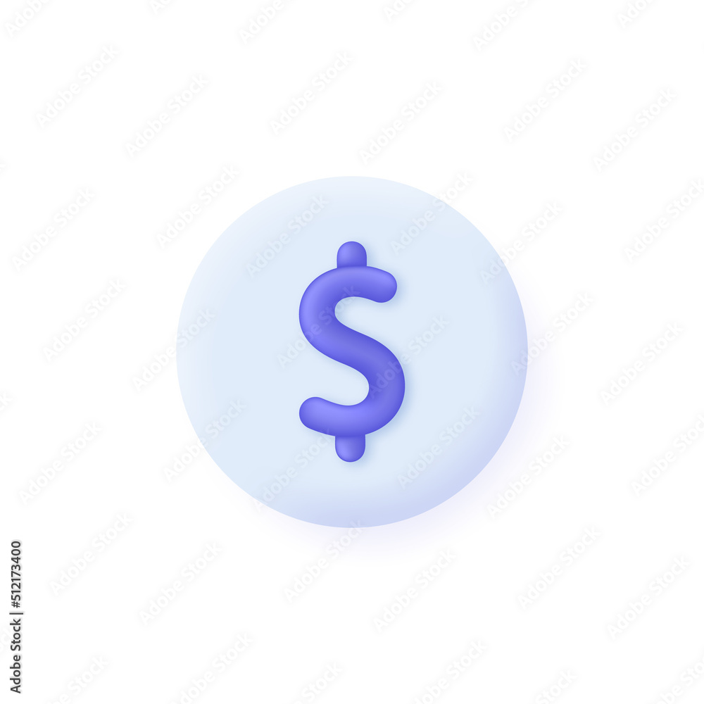 3D Dollar icon isolated on white background. Money symbol. Can be used for many purposes. 3D Dollar icon isolated on white background. Money symbol. Can be used for many purposes.