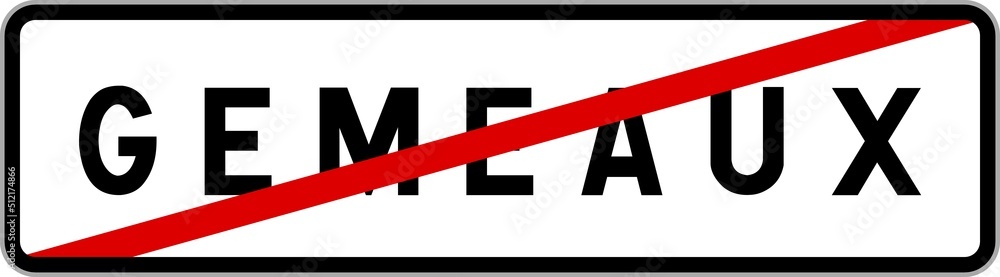 Panneau sortie ville agglomération Gemeaux / Town exit sign Gemeaux Panneau sortie ville agglomération Gemeaux / Town exit sign Gemeaux