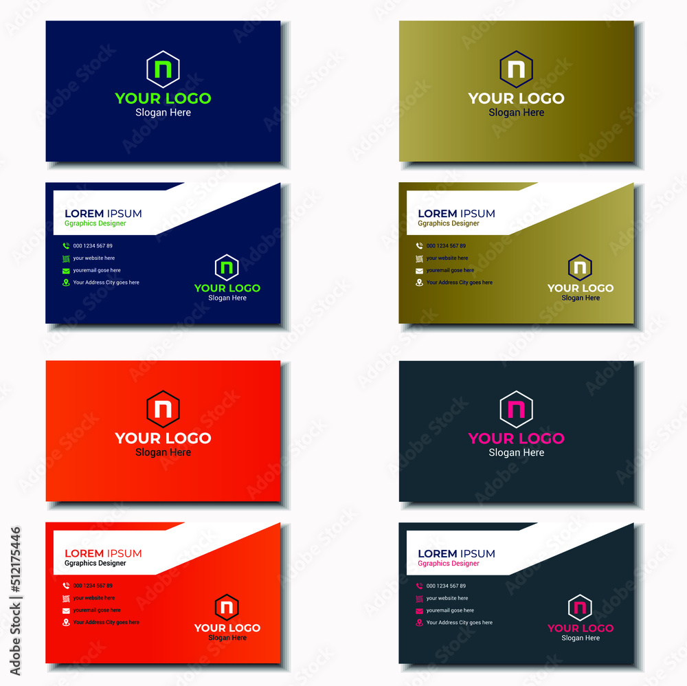 Business Card template.  Unique and Creative Design. 
