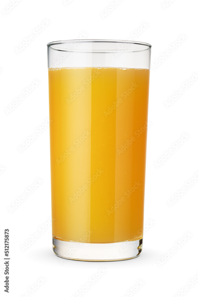 Glass of orange juice isolated on white. Glass of orange juice isolated on white.
