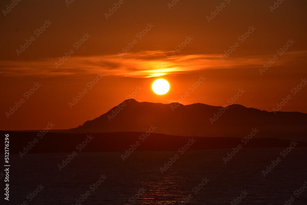 beautiful summer sunset from Agioi douloi village in Corfu, Greece beautiful summer sunset from Agioi douloi village in Corfu, Greece