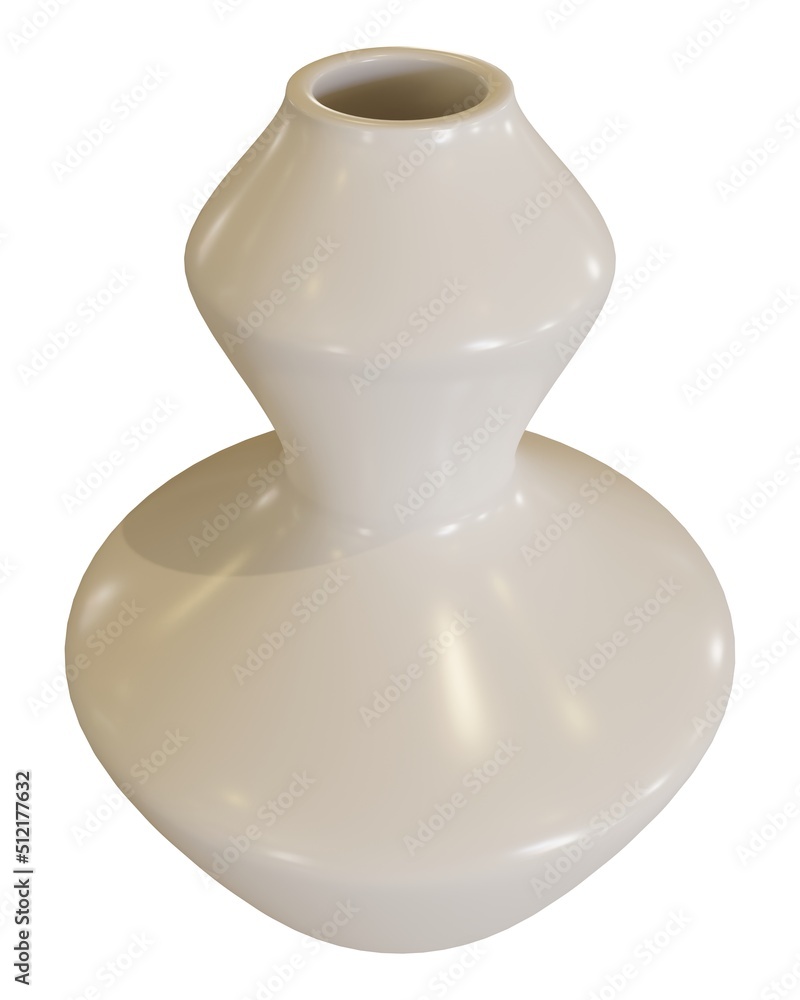White vase on the white background. 3d rendering. White vase on the white background. 3d rendering.