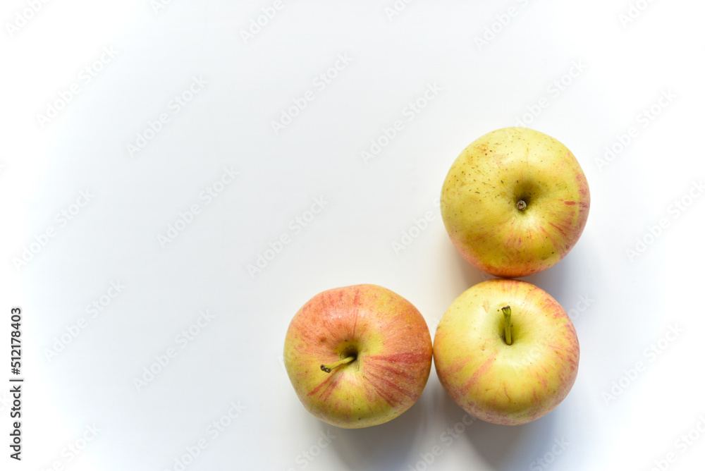 Yellow-red apples on a white background Yellow-red apples on a white background