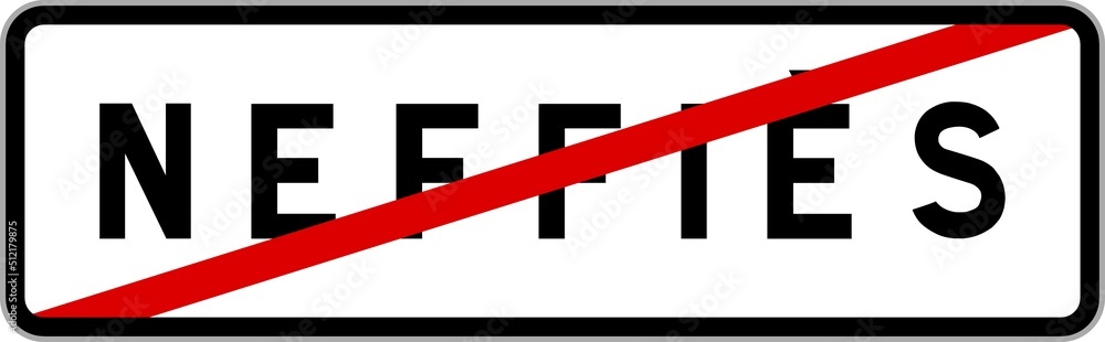 Panneau sortie ville agglomération Neffiès / Town exit sign Neffiès Panneau sortie ville agglomération Neffiès / Town exit sign Neffiès
