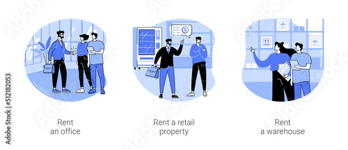 Renting commercial property isolated cartoon vector illustrations se