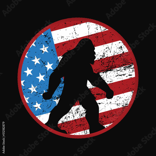 Patriotic bigfoot t shirt. 4th of July USA American flag. bigfoot t shirts funny designs.