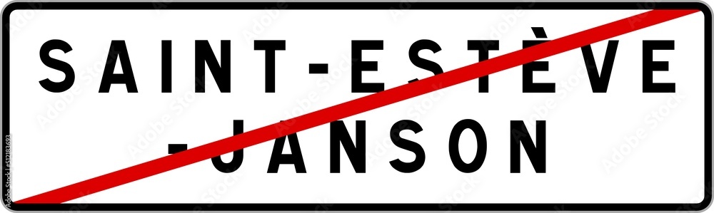 Panneau sortie ville agglomération Saint-Estève-Janson / Town exit sign Saint-Estève-Janson Panneau sortie ville agglomération Saint-Estève-Janson / Town exit sign Saint-Estève-Janson