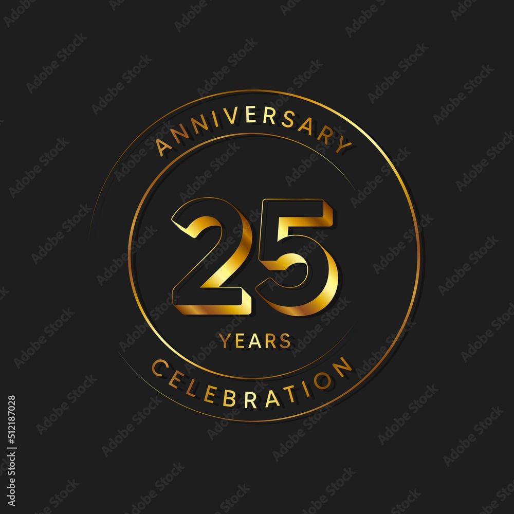Fototapeta premium 25 Years Anniversary Celebration, Logo, Vector Design Illustration Template