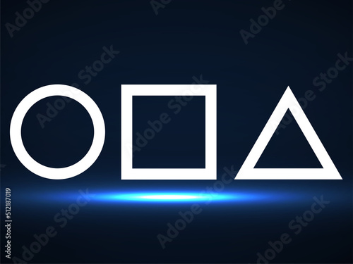 Geometric figures square, circle, and triangle. Vector illustration