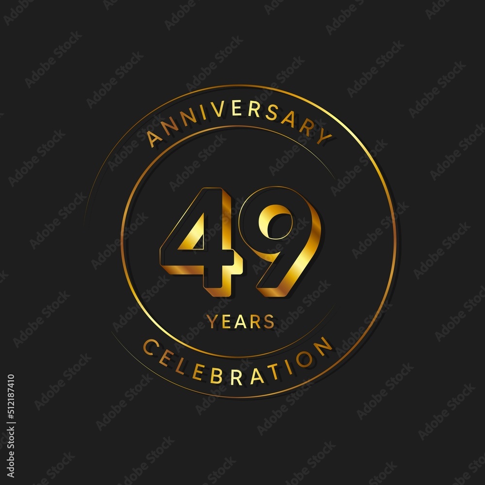 49 Years Anniversary Celebration, Logo, Vector Design Illustration Template