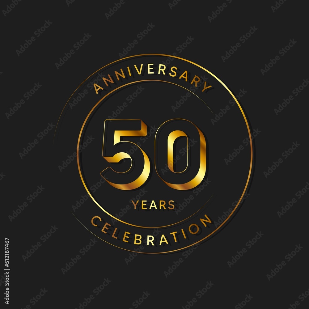 50 Years Anniversary Celebration, Logo, Vector Design Illustration Template