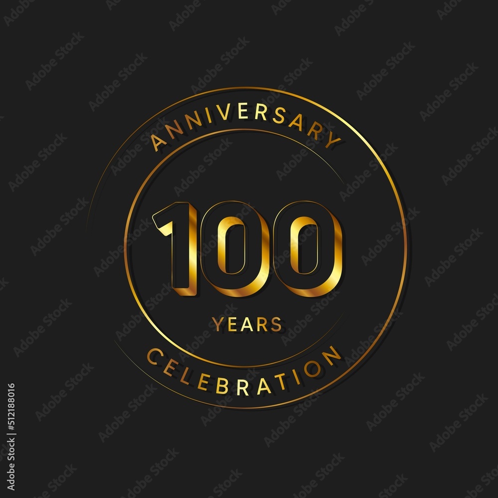 Fototapeta premium 100 Years Anniversary Celebration, Logo, Vector Design Illustration Template