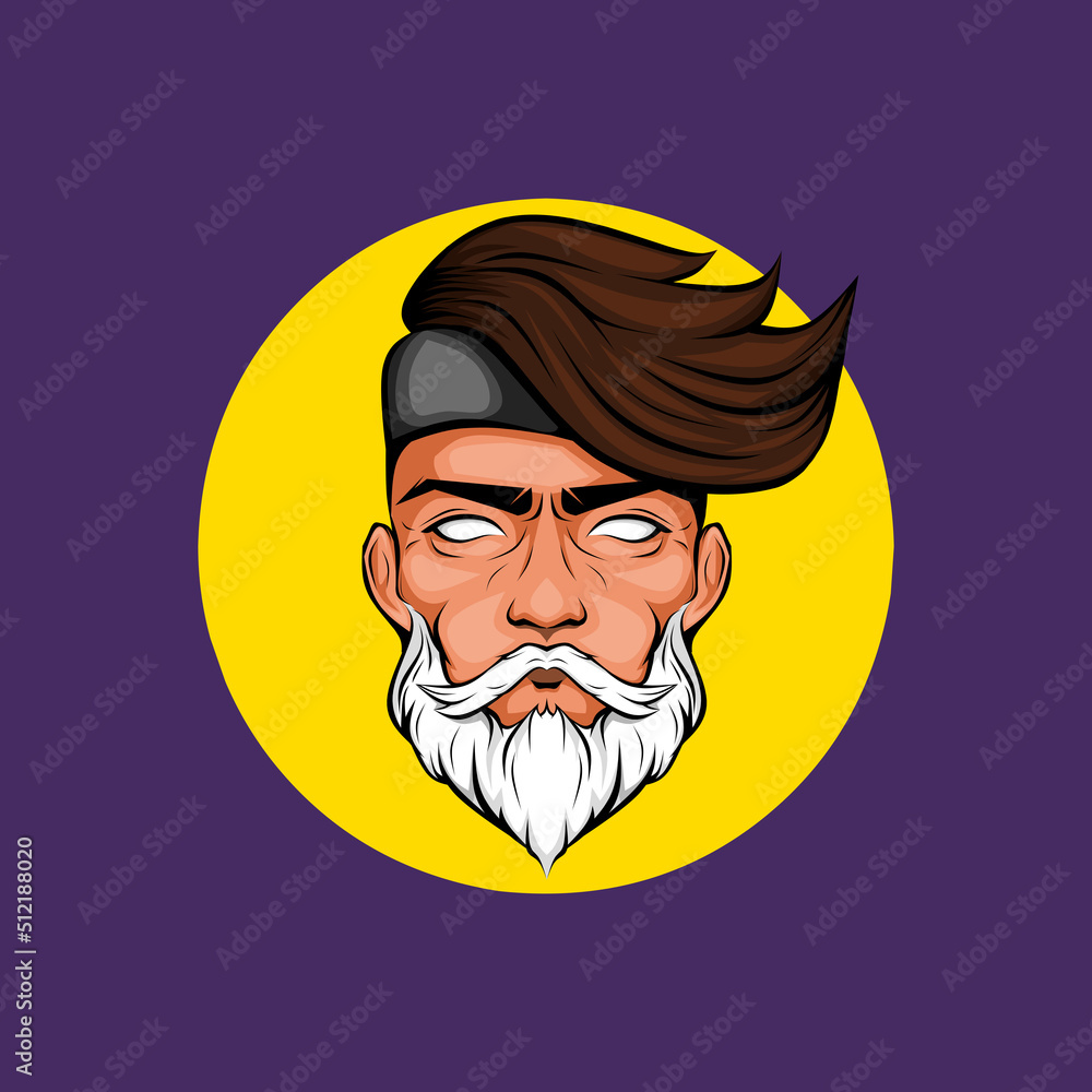 illustration of a man's face with a white beard illustration of a man's face with a white beard