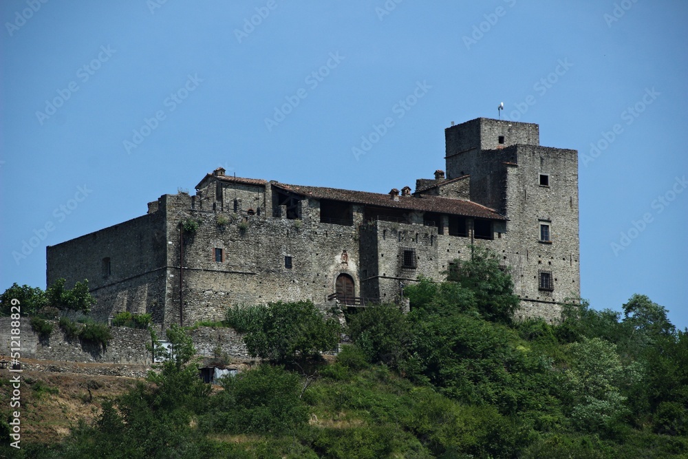 Italy, Tuscany: View of Lusuolo Castle.