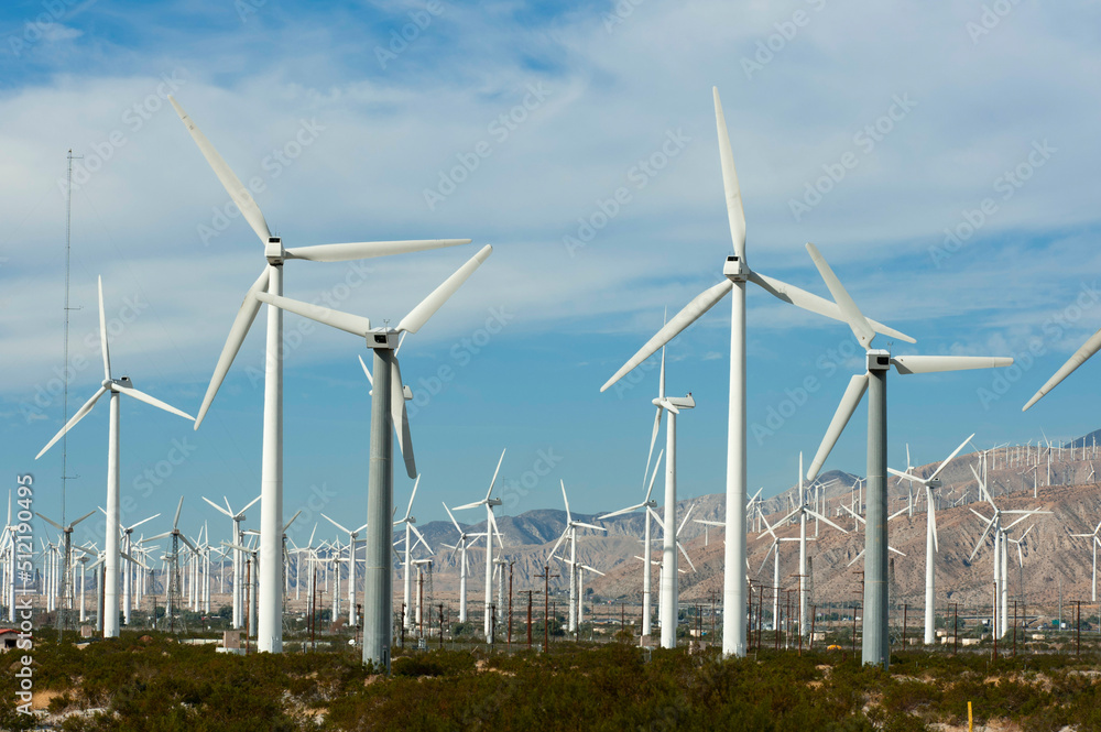 USA, California, Palm Springs, Wind turbines USA, California, Palm Springs, Wind turbines