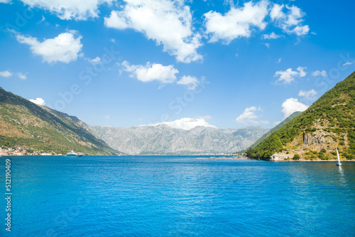 Beautiful summer landscape of the Bay of Kotor coastline - Boka Bay