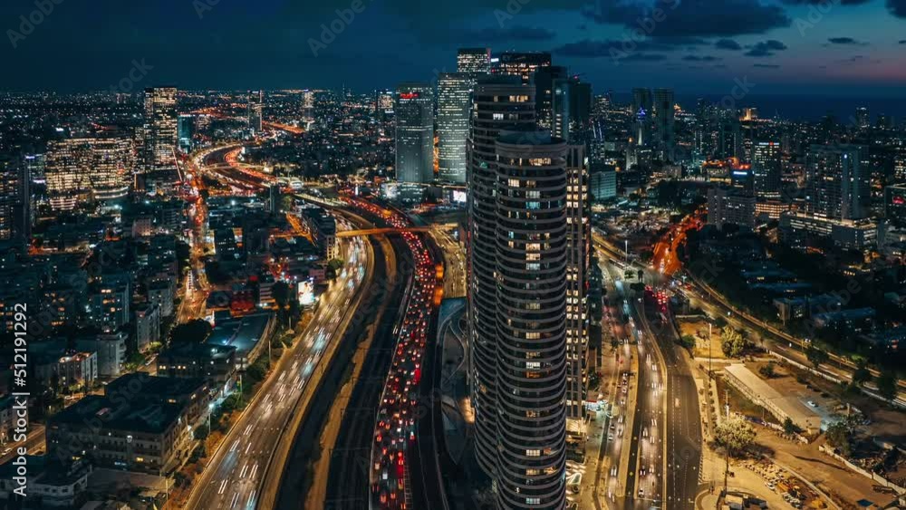 Tel-Aviv, evening timelapse 2022