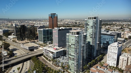view of Downtown Long Beach Harbor and Buildings in California © Kyle