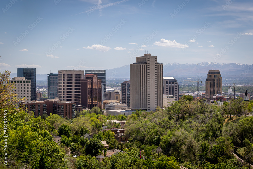 The Skyline of Buildings of Downtown Salt Lake City Utah