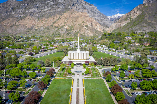Aerial of Latter-day Saint Provo Temple at Day photo