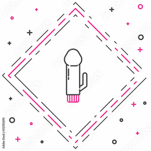 Line Dildo vibrator for sex games icon isolated on white background. Sex toy for adult. Vaginal exercise machines for intimate. Colorful outline concept. Vector Illustration