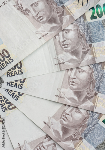 Wallpaper Mural A group of two hundred brazilian real bills spread Torontodigital.ca