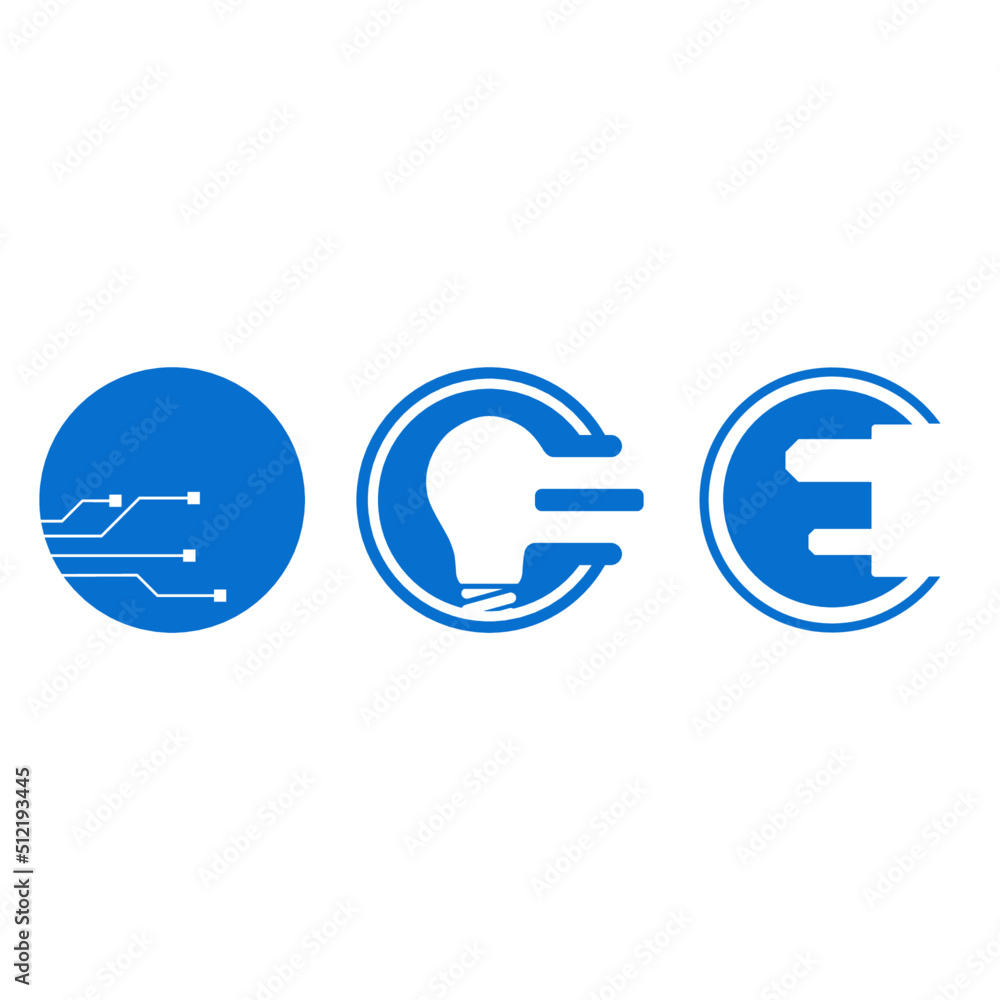 Minimalist Electrician and Circuit Icon Set Vector Minimalist Electrician and Circuit Icon Set Vector
