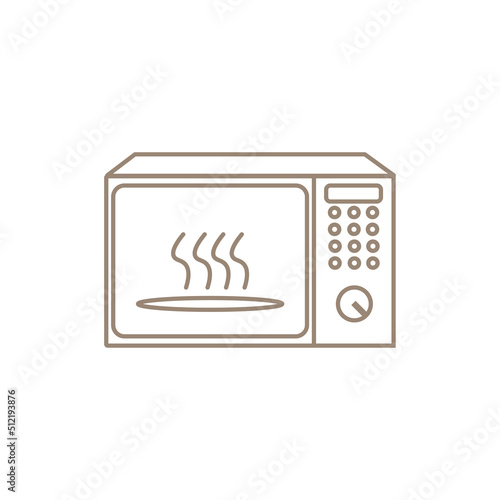 Microwave with steam icon. Kitchen appliances icon eps ten
